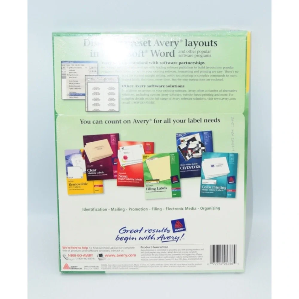 Avery Permanent File Folder Labels Stick & Stay Inkjet/Laser Blue 1500/Box 5766